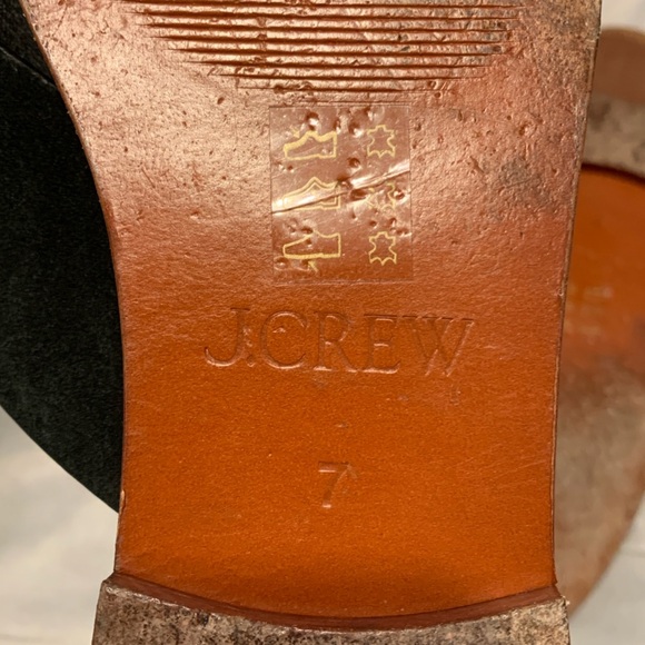 J. Crew Black suede and Brown leather Women's square toe thong flat Sandals 7 - Picture 3 of 3